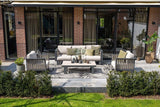 Gartenlounge anthrazit-taupe, Garten-Sitzgruppe Set 3 teilig, Gartensofa mit Gartensessel