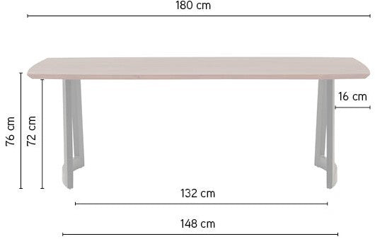 Tisch braun Massivholz, Esstisch braun Metall-Gestell schwarz, Länge 180 cm