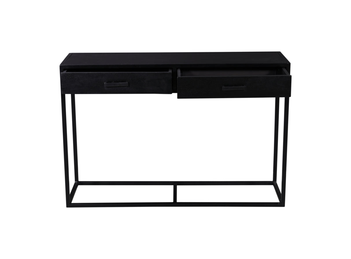 Konsole schwarz Industriedesign, Wandtisch Metall-Gestell, Breite 120 cm