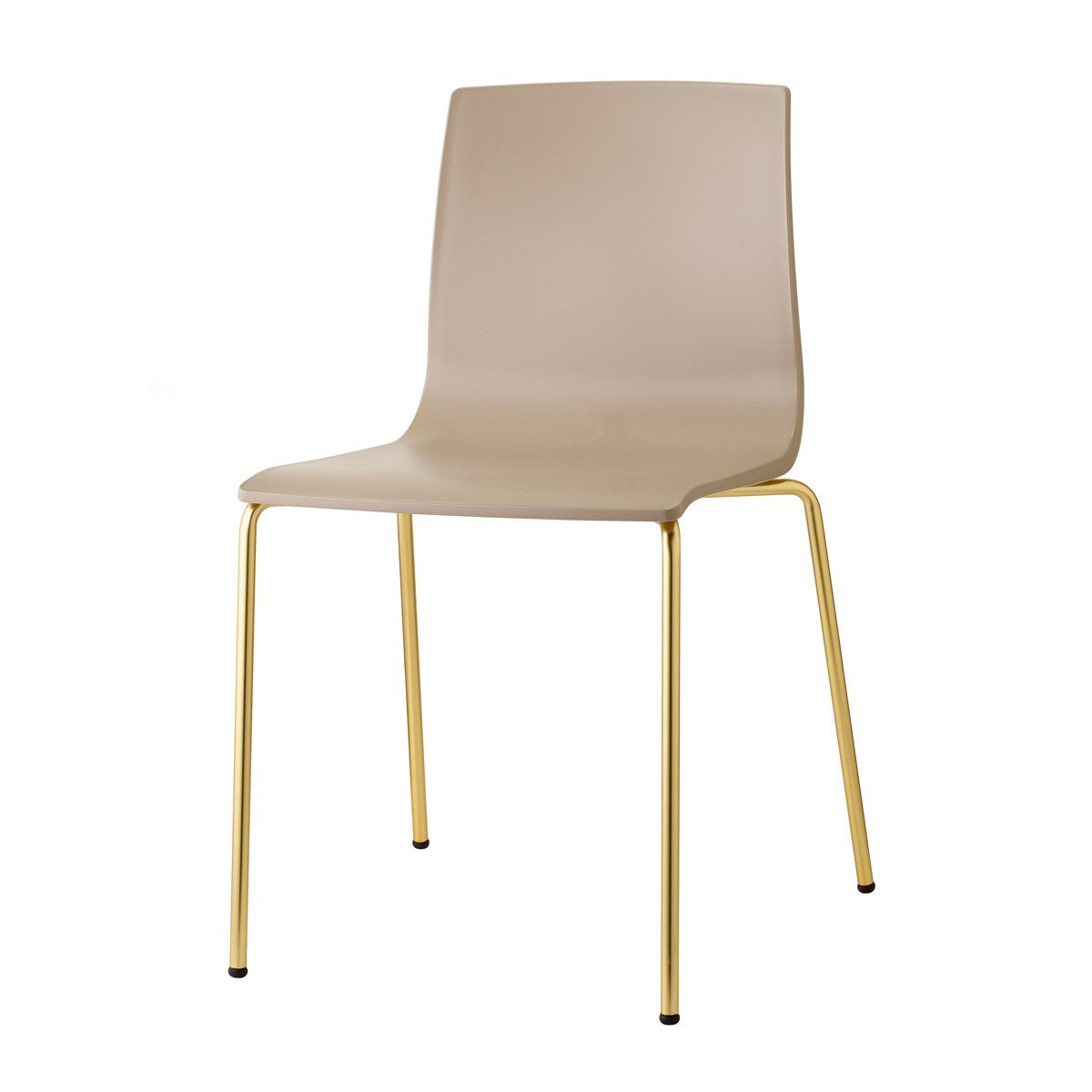 Stuhl Gold Gestell, Stuhl stapelbar Gold, Design Stuhl taupe Gold