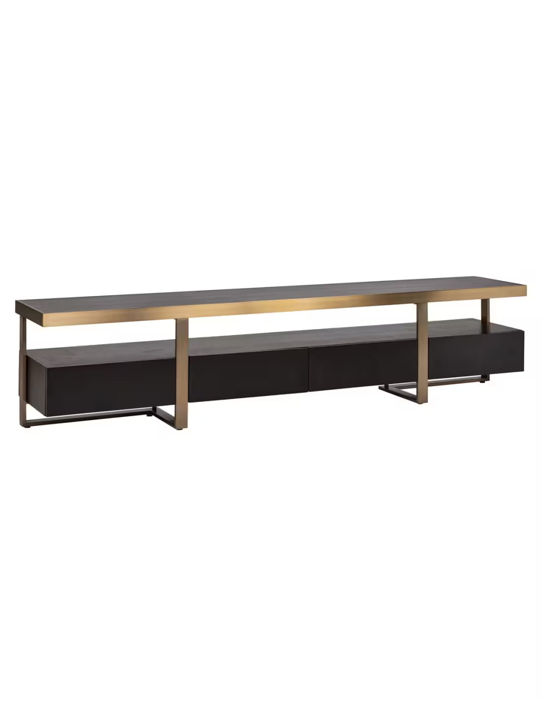 TV cabinet gold black, TV cabinet black, lowboard black gold, width 220 cm
