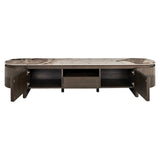 Fernsehschrank braun oval, TV Schrank Keramik braun, Lowboard braun,  Breite 220 cm