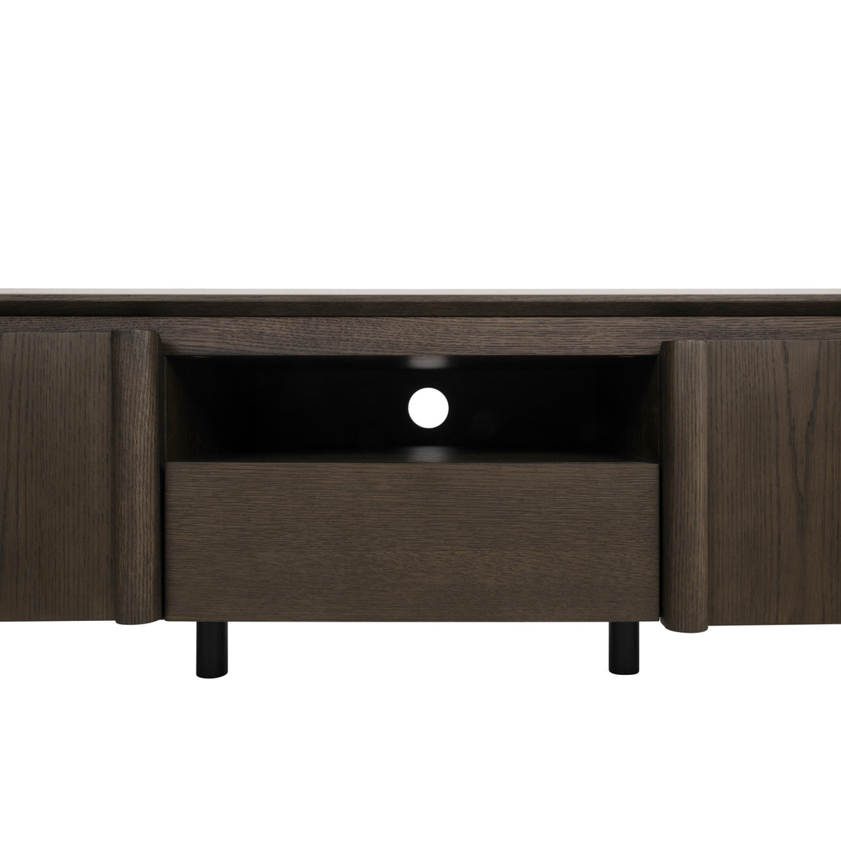 Fernsehschrank braun oval, TV Schrank Keramik braun, Lowboard braun,  Breite 220 cm