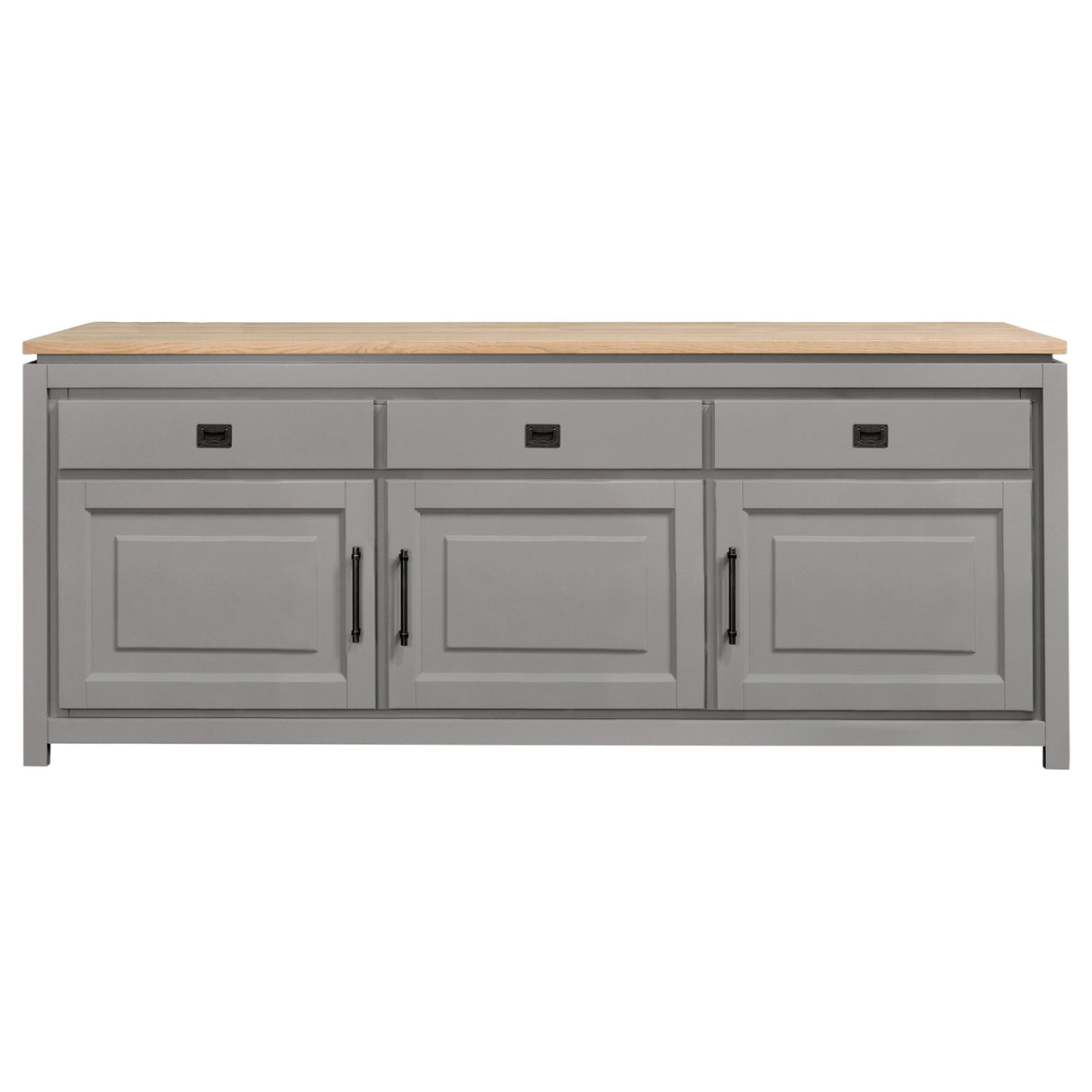 Sideboard grau Holz, Anrichte grau im Landhausstil, Sideboard Landhaus, Breite 220 cm