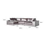 Sofa Silber grau, Lounge-Sofa, Breite 360 cm