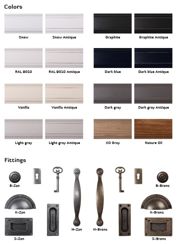 Buffetschrank weiß Landhausstil, Vitrine weiß Landhaus, Geschirrschrank weiß, Breite 232 cm