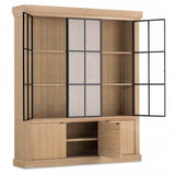 Vitrine Eiche massiv Landhaus, Geschirrschrank Eiche Landhausstil, Schrank Landhaus, Breite 180 cm