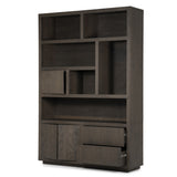 Wohnzimmerschrank braun Eiche furniert, Bücherregal braun Eiche furniert, Schrank braun Holz,  Breite 150 cm