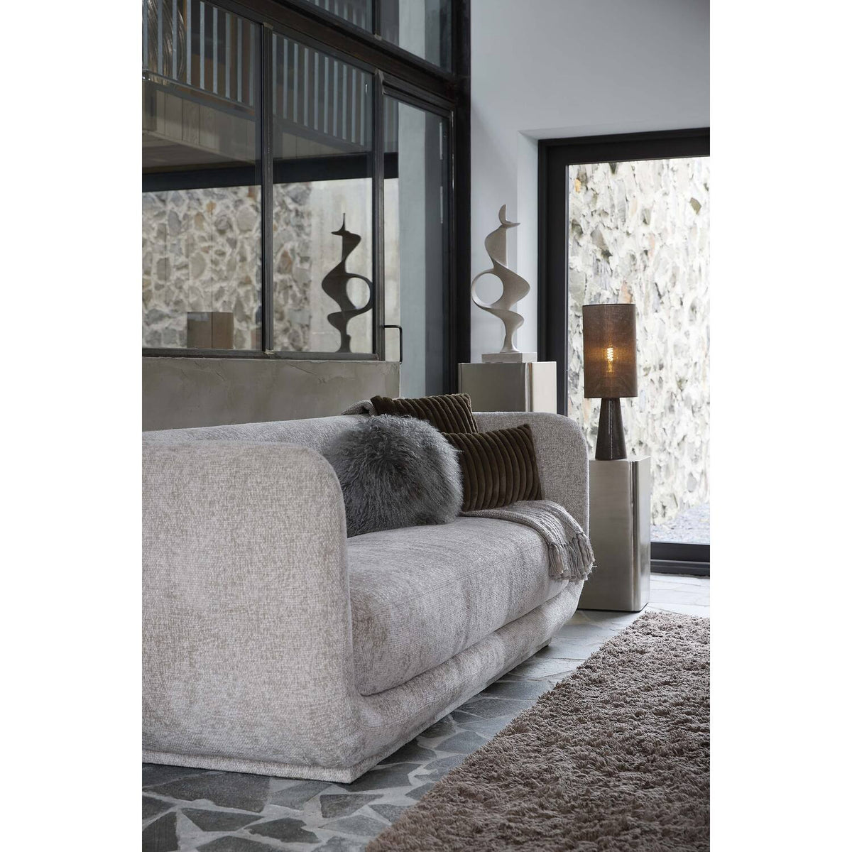 Sofa taupe-beige, 3 Sitzer Sofa beige, Länge 237 cm