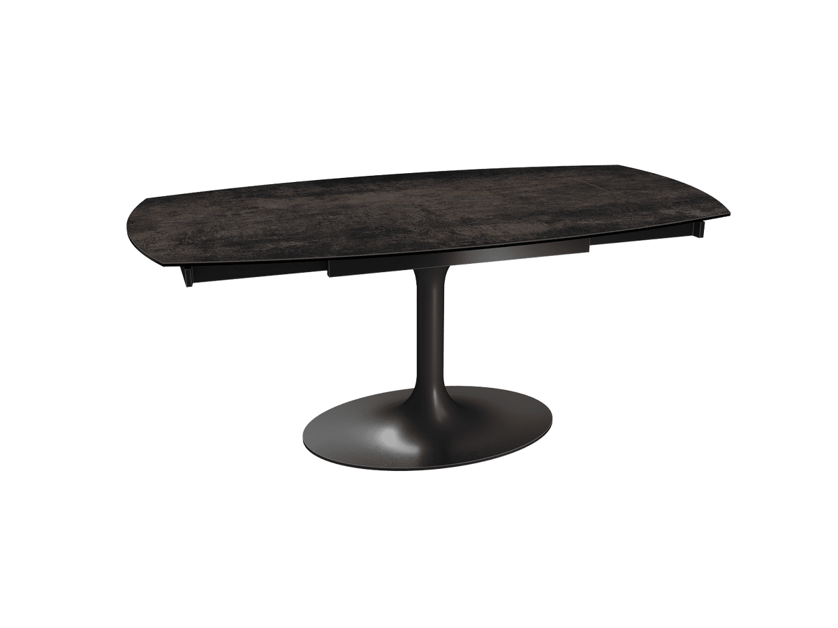 Esstisch braun Keramik, Tisch Keramik Tischplatte braun ausziehbar, Ausziehtisch Keramikplatte, Länge 120-180 cm