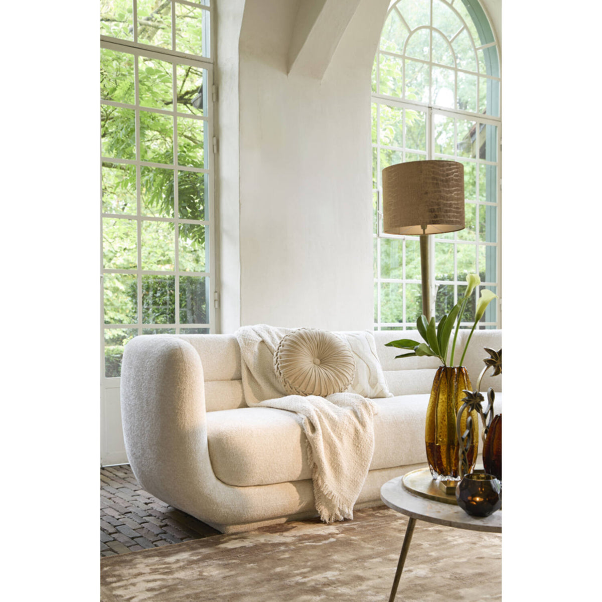 Sofa creme, 3 Sitzer Sofa creme, Länge 237 cm