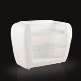 White plastic bar on wheels, white bar counter, white bar with lighting, white plastic bar with lighting, width 150 cm