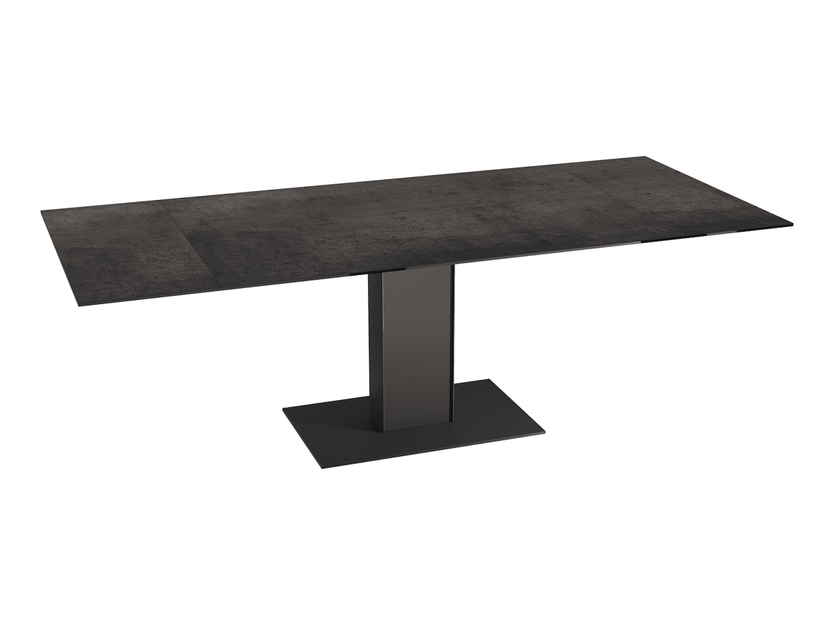Extendable table brown ceramic tabletop, ceramic dining table, brown extendable dining table, length 150-230 cm