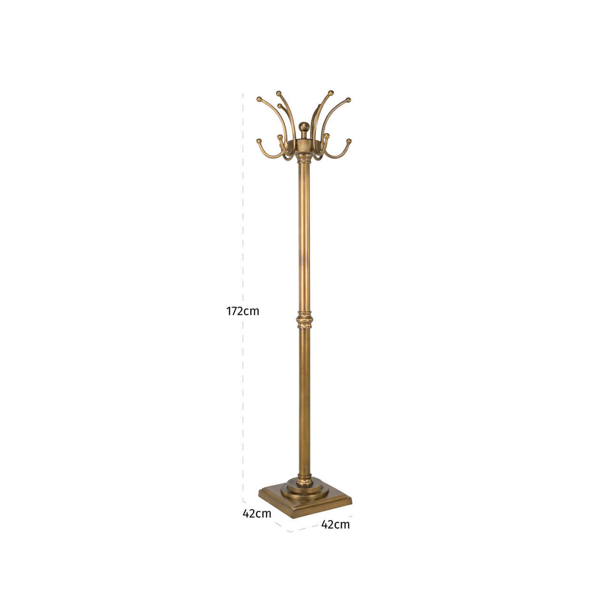 Stehgarderobe Bronze-Gold, Garderobe Metall, Höhe 172 cm