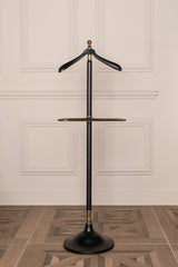 Herrendiener schwarz-Gold, Stehgarderobe schwarz, Garderobe Gold Metall, Höhe 130 cm