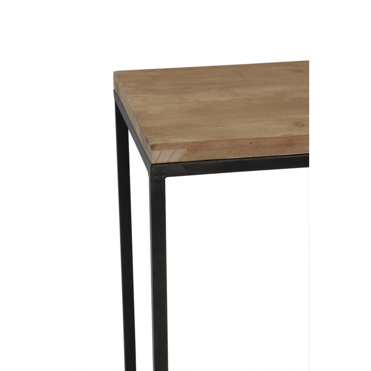 Säule schwarz Metall 2er Set, Dekosäule Metall schwarz, Beistelltisch Holz- Metall, Höhe 102 cm