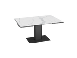 Extendable table with grey ceramic tabletop, dining table with stainless steel frame, extendable dining table, width 130-200 cm