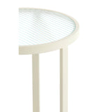 Dekosäule creme-weiß Metall, Säule rund Metall weiß, Höhe 81 cm