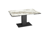 Esstisch Keramik ausziehbar, Tisch taupe-weiß ausziehbar Keramik, Esstisch weiß-taupe Keramikplatte, Länge 150-230 cm