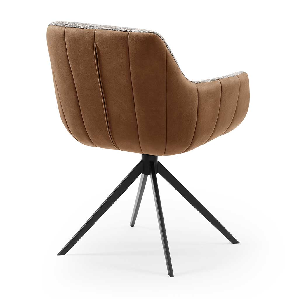 Armlehnenstuhl cognac-grau&nbsp; drehbar, Esszimmerstuhl drehbar cognac, Stuhl braun-cognac