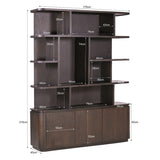 Bücherschrank braun, Regal braun, Wohnzimmerschrank braun Eiche furniert. Breite 170 cm