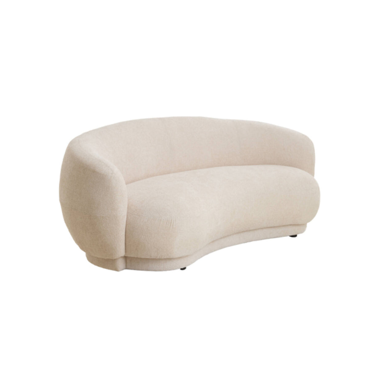 Sofa halbrund creme, 2 Sitzer halbrundes Sofa creme, Länge 191 cm