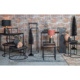 Säule schwarz Metall 2er Set, Dekosäule schwarz Metall, Beistelltisch Metall schwarz, Höhe 100 cm
