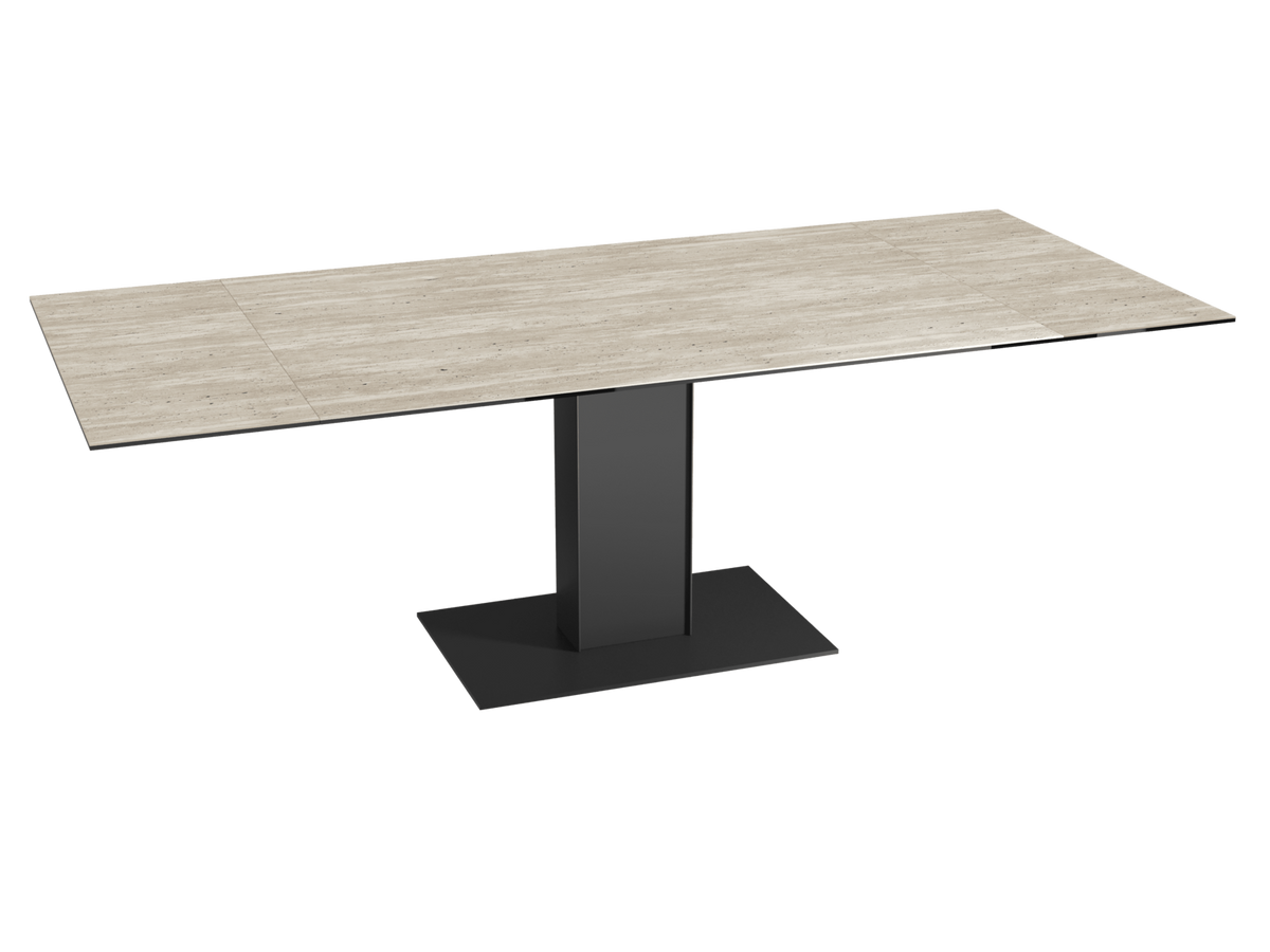 Esstisch Travertin-Optik ausziehbar, Tisch Keramik ausziehbar Travertin, Esstisch Keramik ausziehbar, Länge 150-230 cm