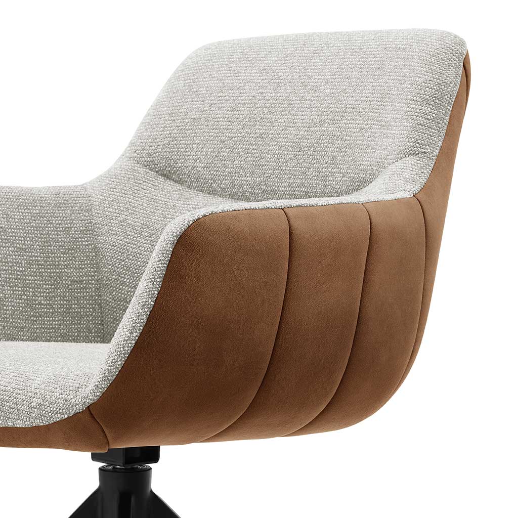 Armlehnenstuhl cognac-grau&nbsp; drehbar, Esszimmerstuhl drehbar cognac, Stuhl braun-cognac