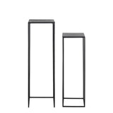 Säule schwarz Metall 2er Set, Dekosäule schwarz Metall, Beistelltisch Metall schwarz, Höhe 100 cm