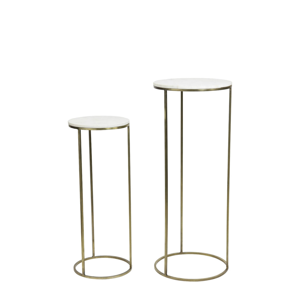Säule Bronze  2er Set, Dekosäule Bronze-weiß Marmor-Metall, Höhe 102 cm
