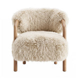 Sessel Lammfell, Sessel beige, Breite 82 cm