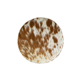 Barhocker Kuhfell braun, Barhocker rund Holz Kuhfell, Sitzhöhe 75 cm