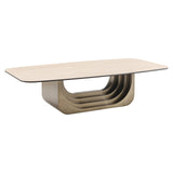 Couchtisch Keramik-Tischplatte, Couchtisch beige, Länge 140 cm