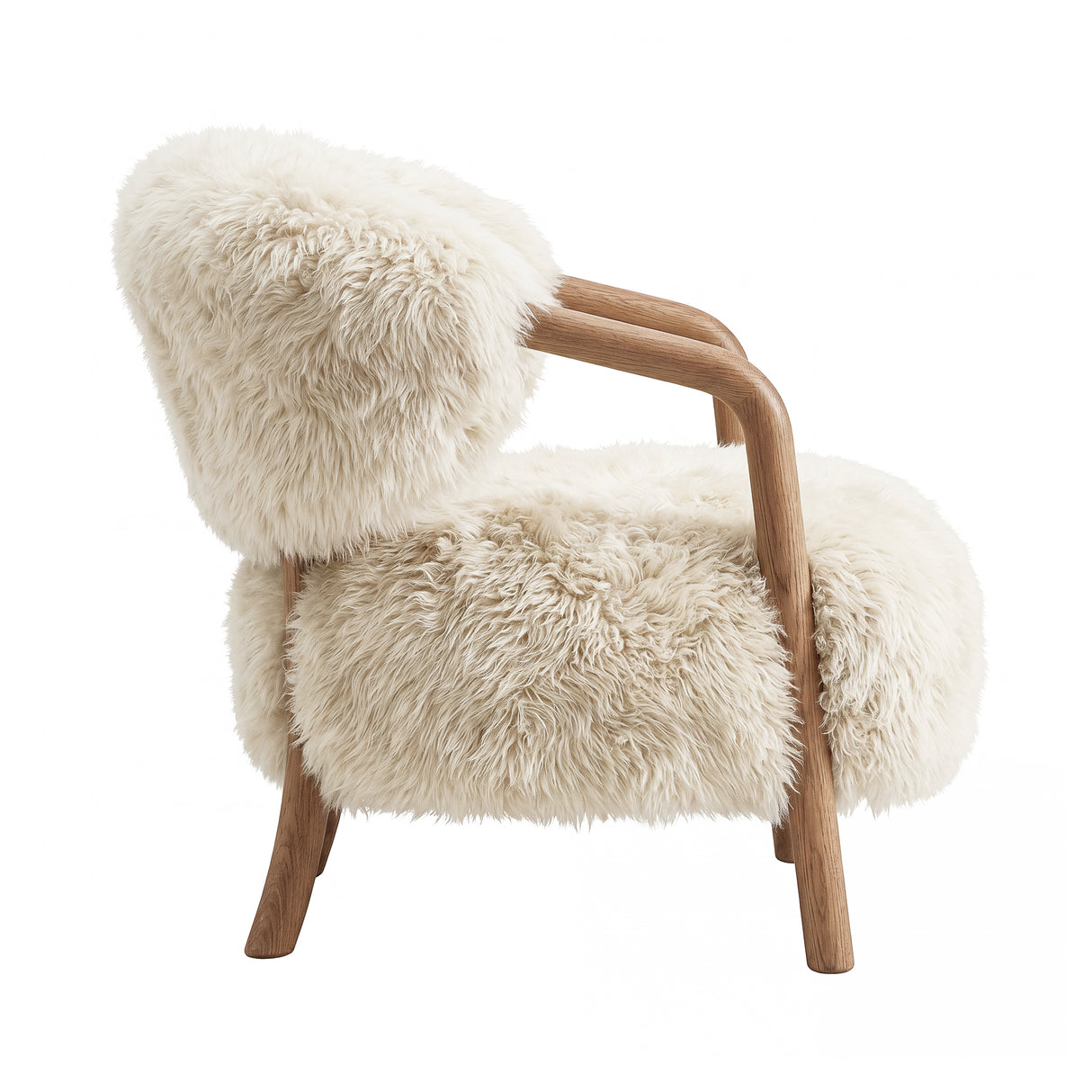 Sessel Lammfell, Sessel beige, Breite 82 cm