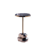 Beistelltisch rund Gold-schwarz, runder Beistelltisch, Höhe 62 cm