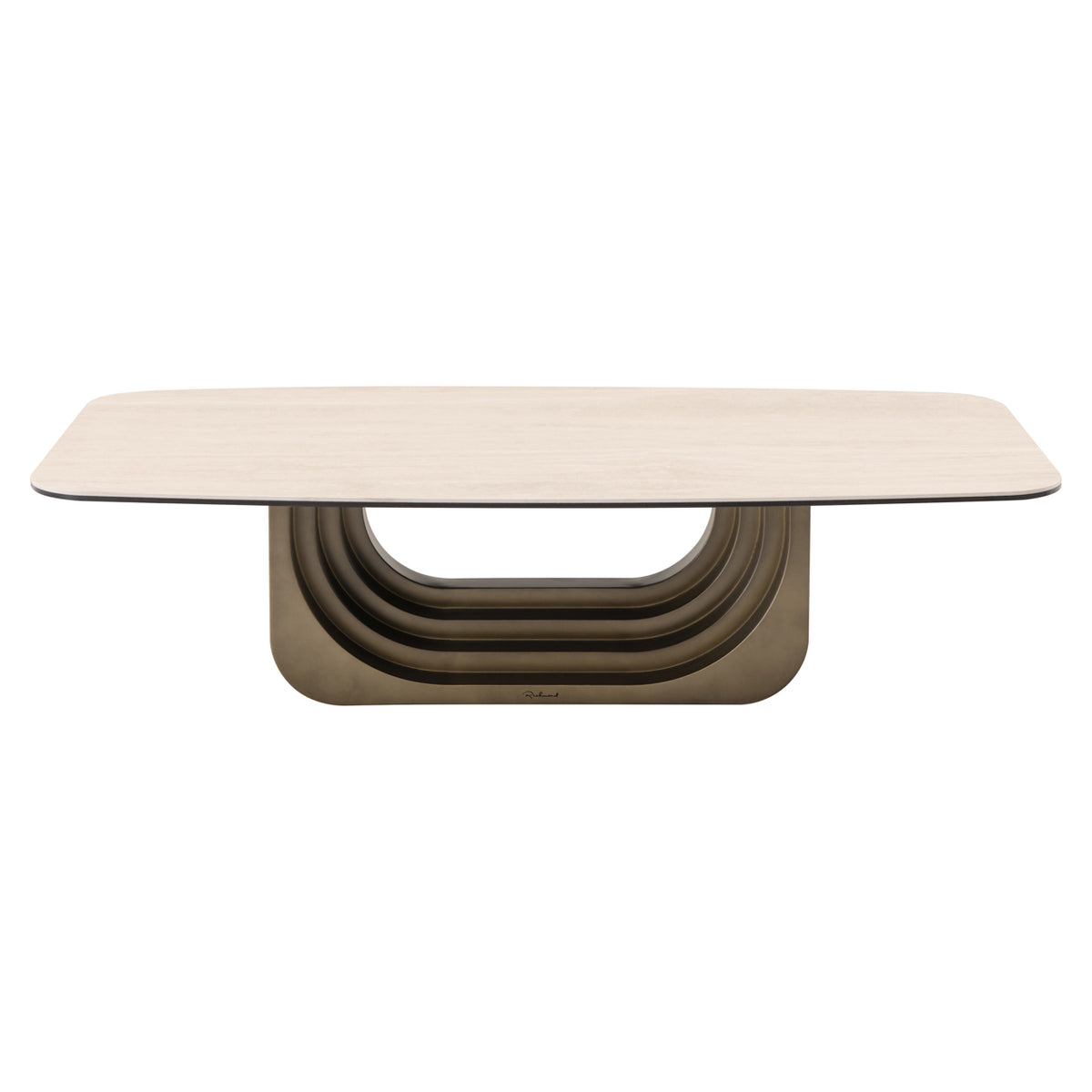 Couchtisch Keramik-Tischplatte, Couchtisch beige, Länge 140 cm