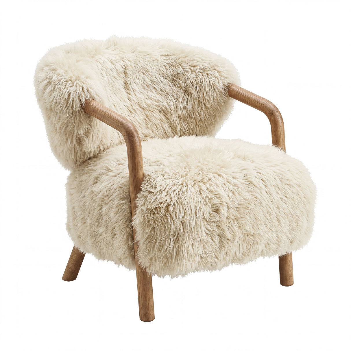 Sessel Lammfell, Sessel beige, Breite 82 cm