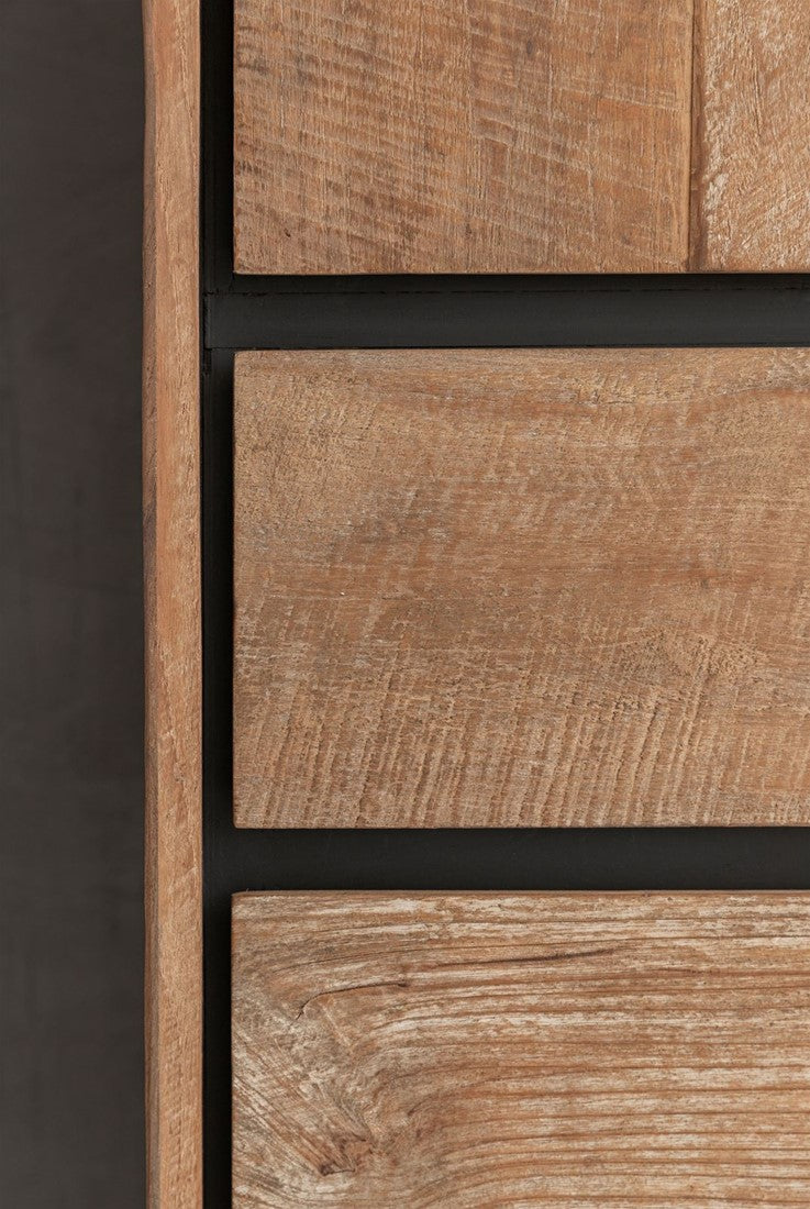 Kleiderschrank Teak Massivholz, Schrank Holz Teak, Wohnzimmerschrank Holz, Breite 100 cm