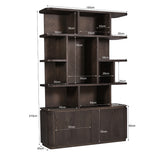 Bücherschrank braun, Regal braun, Wohnzimmerschrank braun Eiche furniert. Breite 145 cm