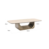 Couchtisch Keramik-Tischplatte, Couchtisch beige, Länge 140 cm