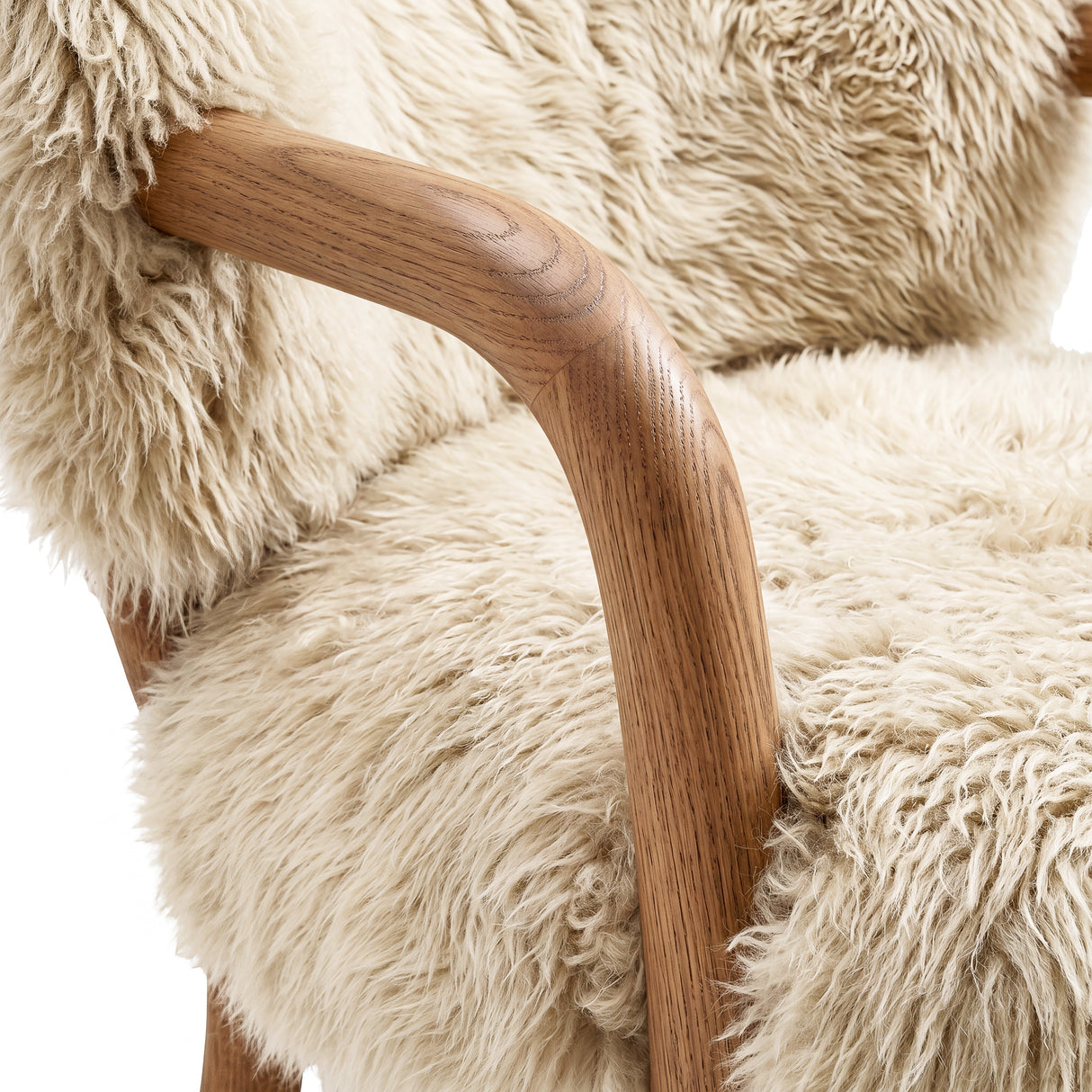 Sessel Lammfell, Sessel beige, Breite 82 cm