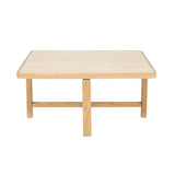 Couchtische Travertin Eiche furniert, quadratischer Couchtisch Eiche-Travertin, Maße 80x80 cm