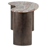 Schreibtisch halbrund Marmor, Schreibtisch Marmor-Metall, Länge 160 cm