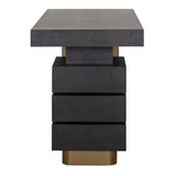 Schreibtisch schwarz, Schreibtisch mit Schubladen, Länge 140 cm