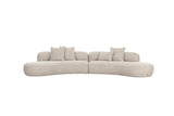 Sofa beige-creme halbrund, halbrundes Sofa beige, Länge 375 cm