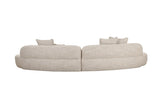 Sofa beige-creme halbrund, halbrundes Sofa beige, Länge 375 cm