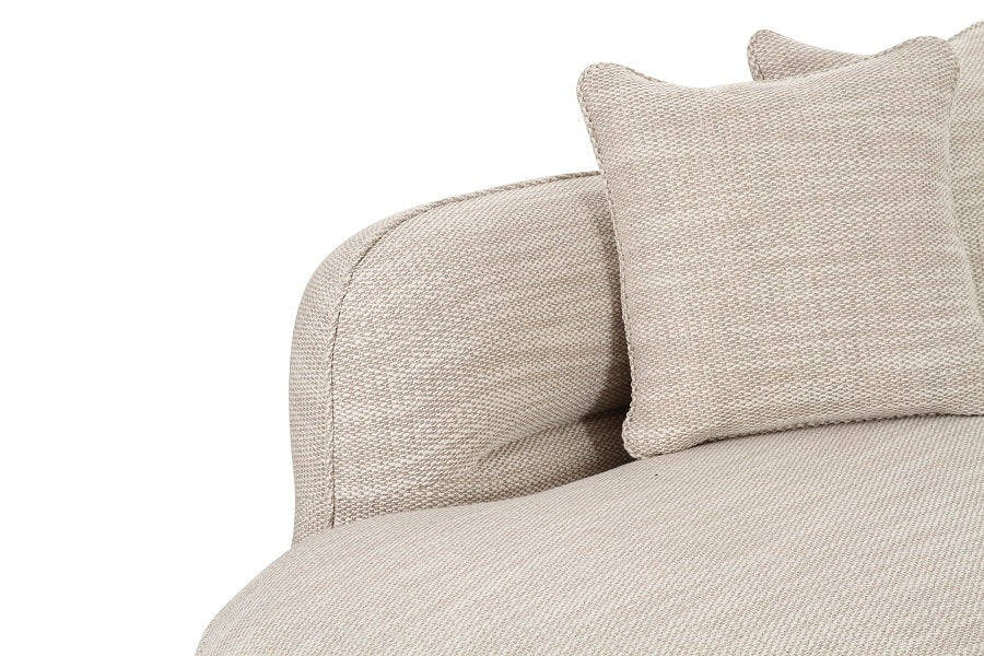 Sofa beige-creme halbrund, halbrundes Sofa beige, Länge 375 cm