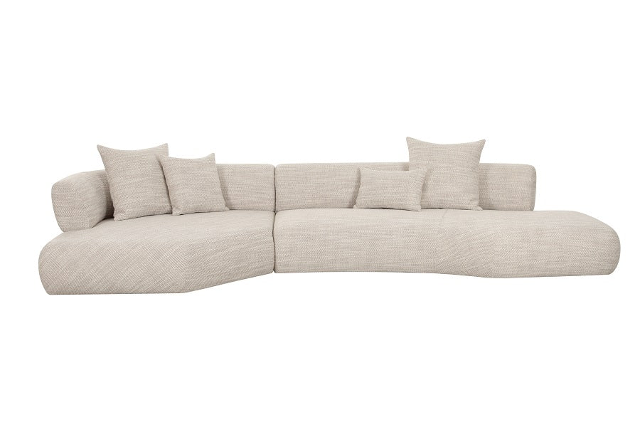 Sofa creme halbrund, halbrundes Sofa creme, Länge 392 cm