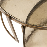 Couchtisch Glas rund, runder Couchtisch Metall-Glas,  Durchmesser 82 cm